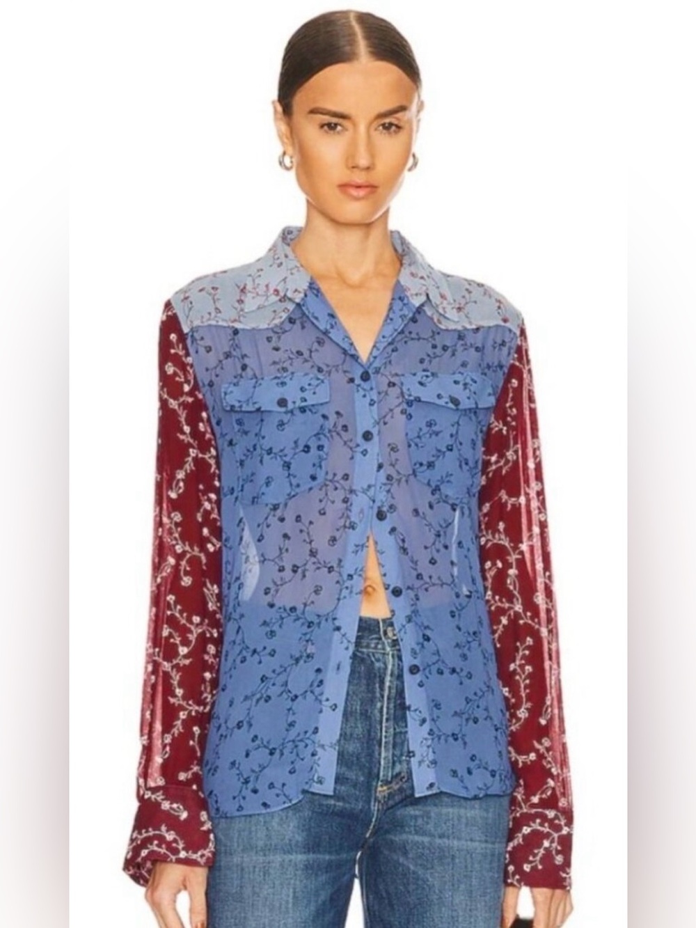 Rag & Bone Wyatt Floral Patchwork Western Shirt XS - Picture 3 of 8